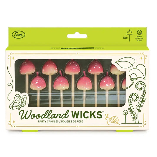 10 Woodland Wicks paddestoel verjaardags kaarsjes
