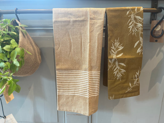 Set van twee theedoeken mosterd kleur- Raine and Humble
