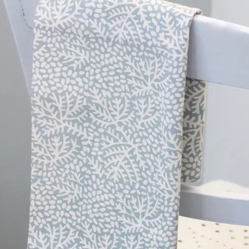 Rozablue handgedrukte keukendoek - lichtblauw - 100% Katoen