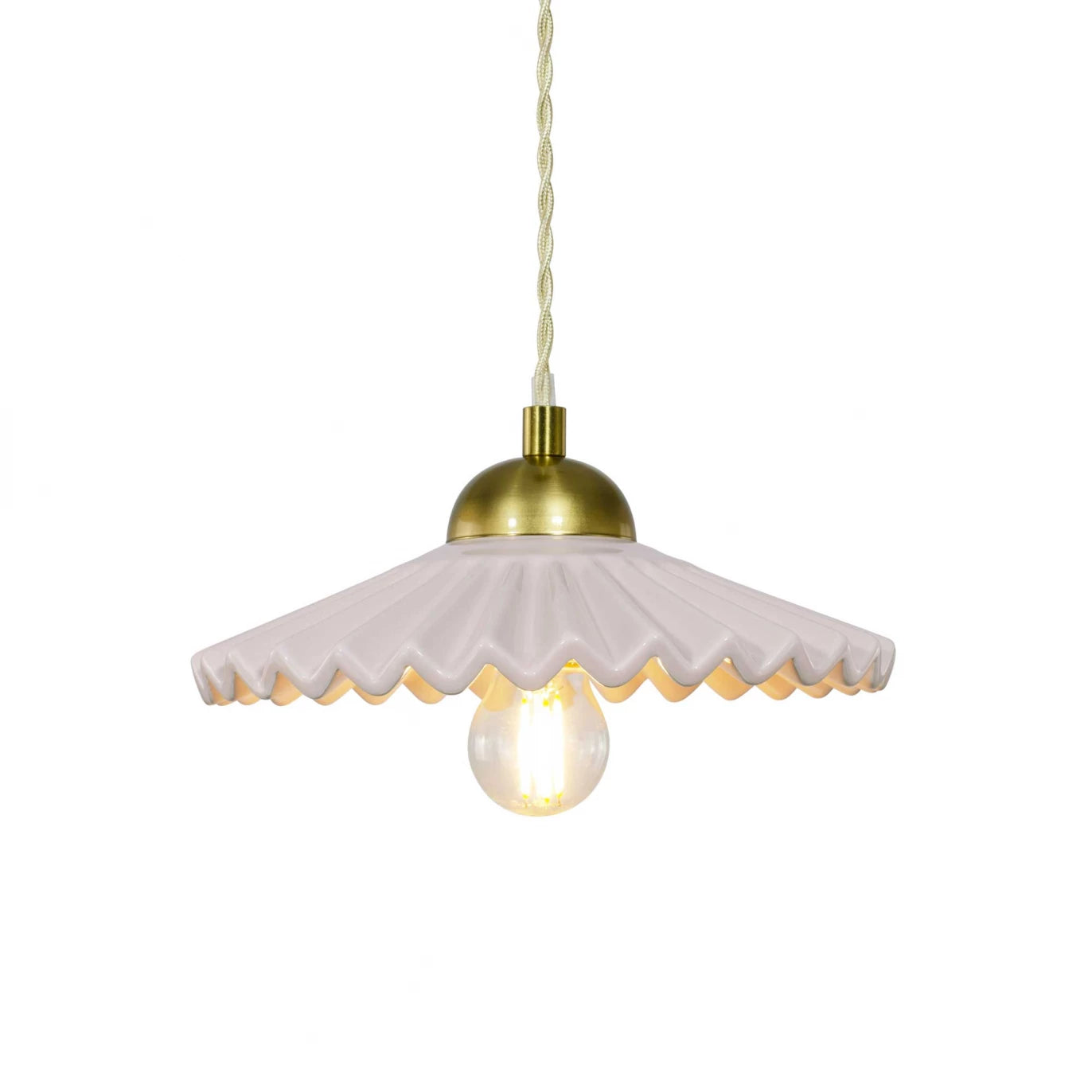 Hanglamp ‘Babouchka’ – Keramiek & Goudkleurig Metaal