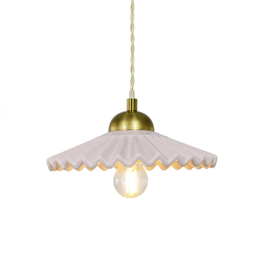 Hanglamp ‘Babouchka’ – Keramiek & Goudkleurig Metaal