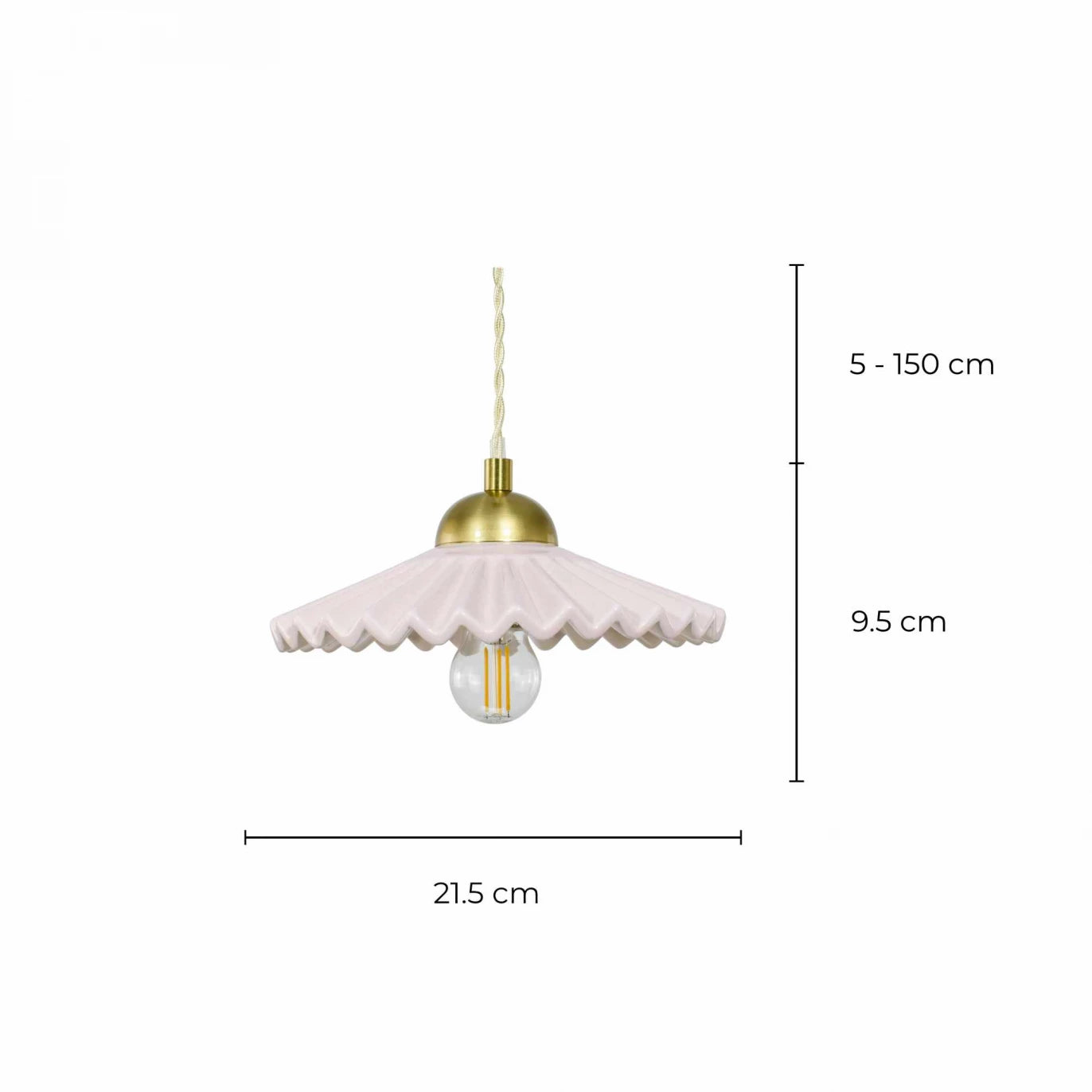 Hanglamp ‘Babouchka’ – Keramiek & Goudkleurig Metaal