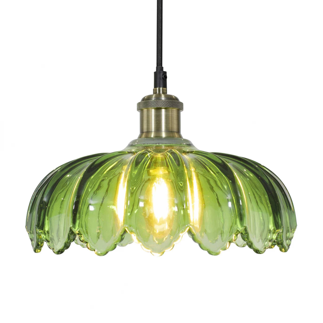 Hanglamp ‘Pétale’ – Groen Getint Glas