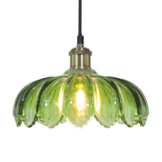 Hanglamp ‘Pétale’ – Groen Getint Glas